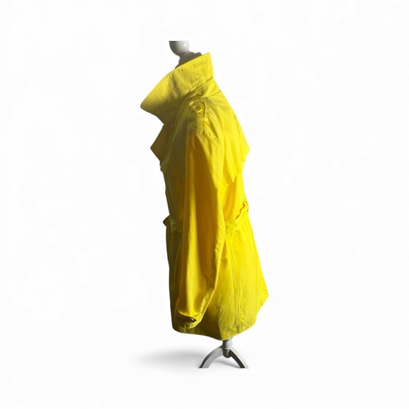 Kenneth Cole Reaction Yellow lemon doble Breasted Trench Coat Barbie core SZ XL
